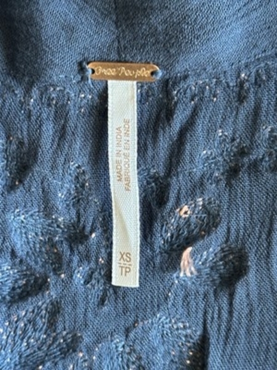 Free People Women’s Boho Blue Pink Embroidered Maxi Dress Size XS Retail $168 - Picture 8 of 10